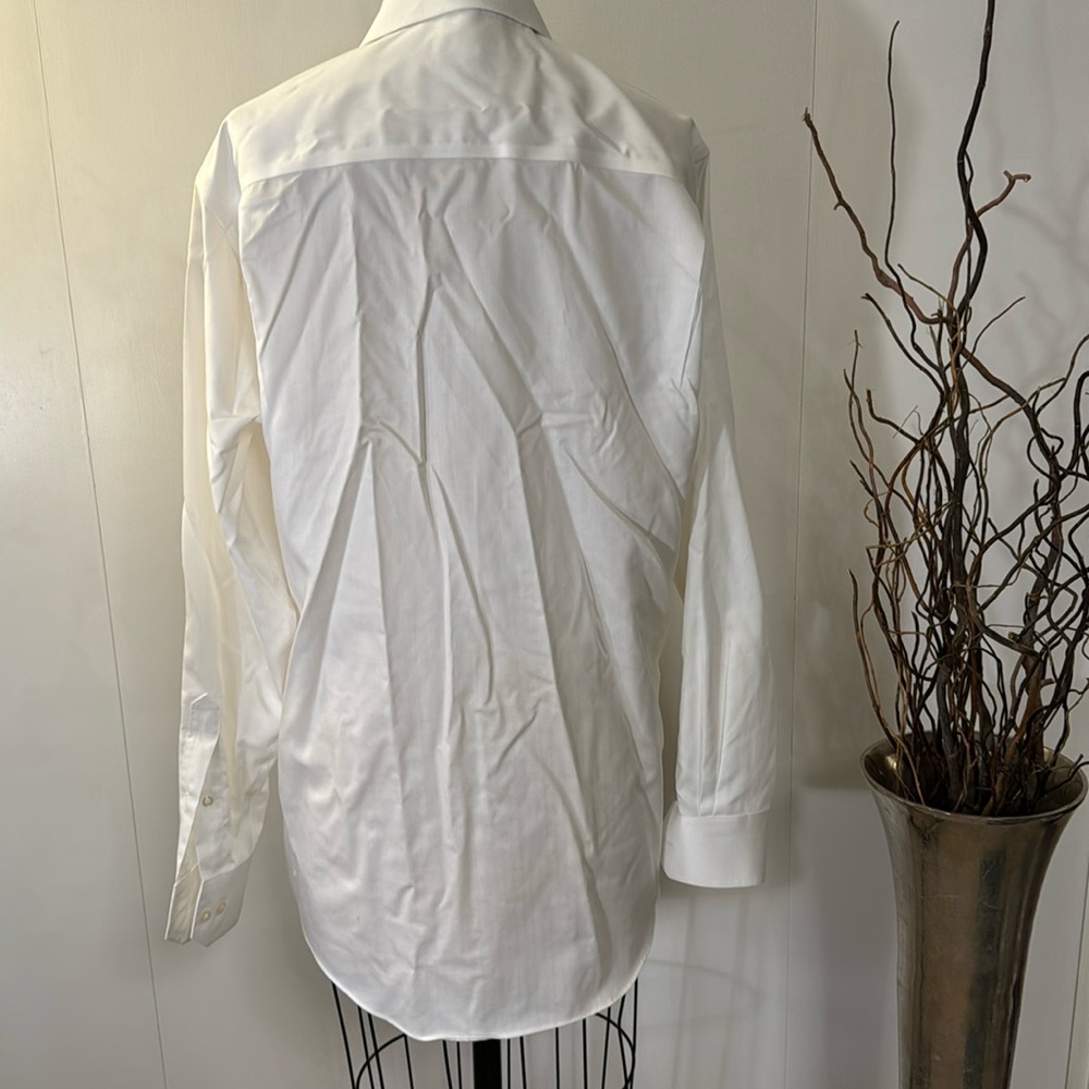 Joseph Abboud white cotton non-iron dress shirt - Picture 4 of 5